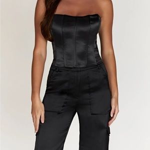 Meshki Lace Up Corset Top - Black